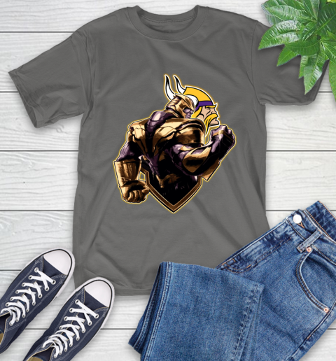 NFL Thanos Avengers Endgame Football Sports Minnesota Vikings T-Shirt 9