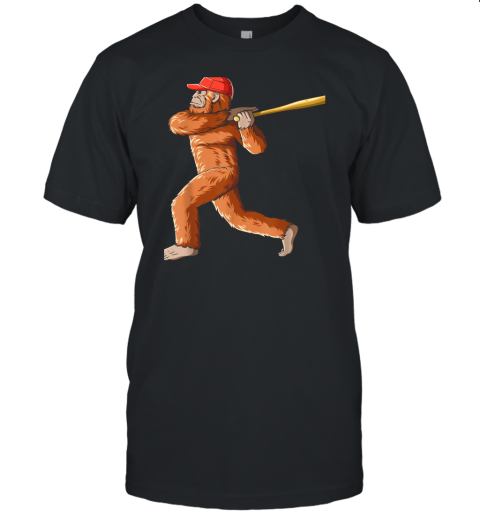 Bigfoot Baseball Sasquatch Playing Baseball Player Unisex Jersey Tee