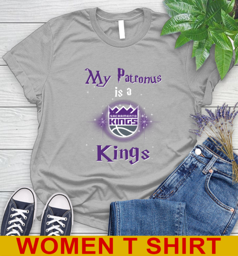 NBA Basketball Harry Potter My Patronus Is A Sacramento Kings Women's T-Shirt 5