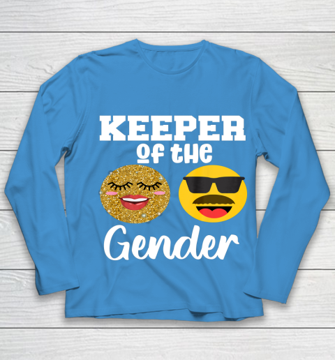 Keeper of the Gender Staches or Lashes Gender Reveal Party Youth Long Sleeve 5