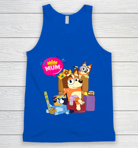 Bluey Mom Dad Funny Queen For Family Lover Tank Top 5