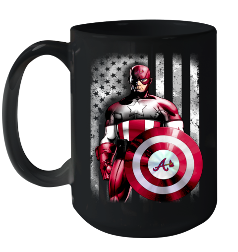 Atlanta Braves MLB Baseball Captain America Marvel Avengers American Flag Shirt Ceramic Mug 15oz