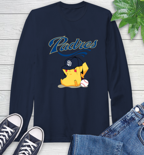 MLB Pikachu Baseball Sports San Diego Padres Long Sleeve T-Shirt 4