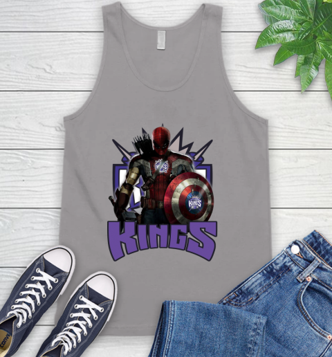 Sacramento Kings NBA Basketball Captain America Thor Spider Man Hawkeye Avengers Tank Top 4
