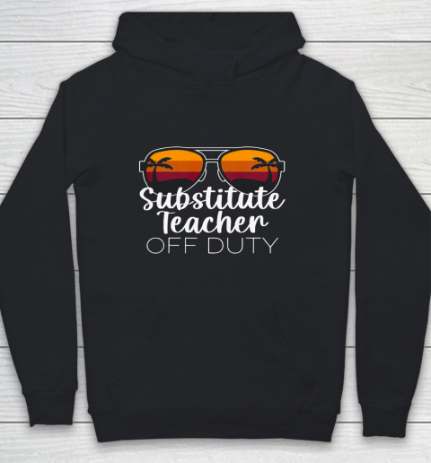 Substitute Teacher of the Deaf Off Duty Sunglasses Sunset Youth Hoodie