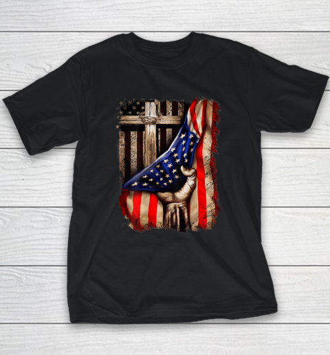 Christian Gift For Men Women Proud American Flag Patriotic Youth T-Shirt