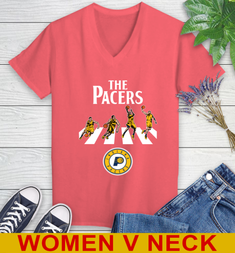 NBA Basketball Indiana Pacers The Beatles Rock Band Shirt Women's V-Neck T-Shirt 6