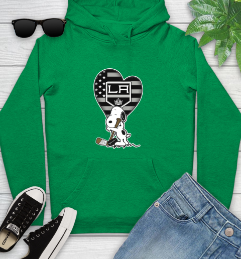 Los Angeles Kings NHL Hockey The Peanuts Movie Adorable Snoopy Youth Hoodie 7