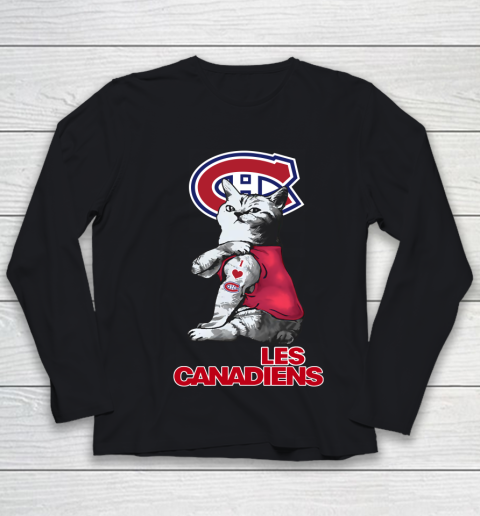 NHL My Cat Loves Montreal Canadiens Hockey Youth Long Sleeve