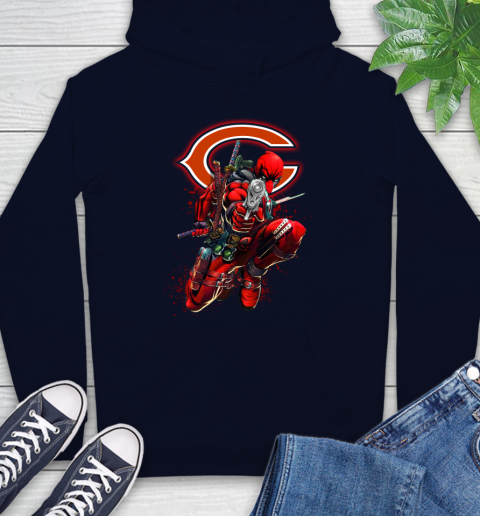 NFL Deadpool Marvel Comics Sports Football Chicago Bears Hoodie 4
