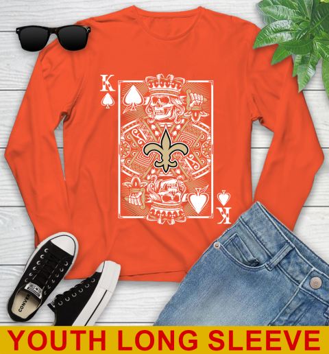 New Orleans Saints NFL Football The King Of Spades Death Cards Shirt Youth Long Sleeve 3