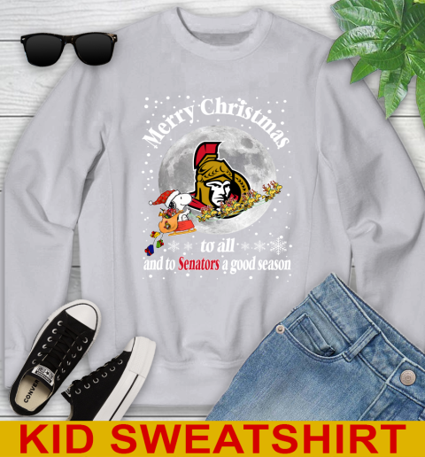 Ottawa Senators Merry Christmas To All And To Senators A Good Season NHL Hockey Sports Youth Sweatshirt 3