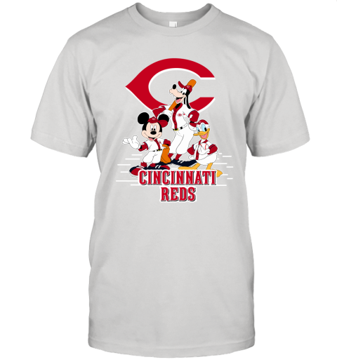 Cincinnati Reds Mickey Donald And Goofy Baseball Unisex Jersey Tee