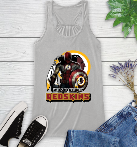 NFL Captain America Thor Spider Man Hawkeye Avengers Endgame Football Washington Redskins Racerback Tank