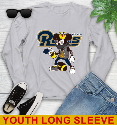 Los Angeles Rams NFL Football Mickey Peace Sign Sports Youth Long Sleeve 6