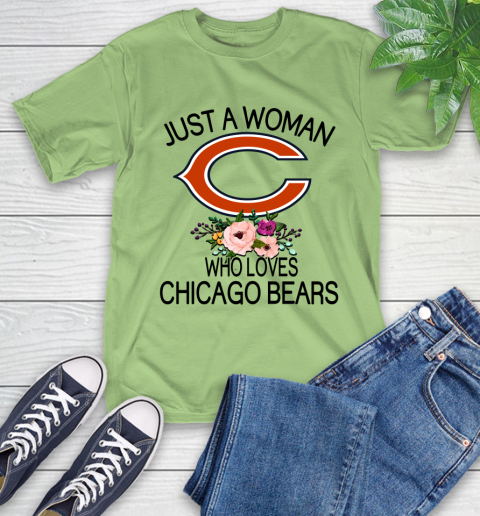 NFL Just A Woman Who Loves Chicago Bears Football Sports T-Shirt 9