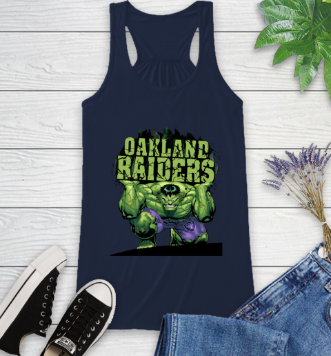 Oakland Raiders NFL Football Incredible Hulk Marvel Avengers Sports Racerback Tank - Image 13