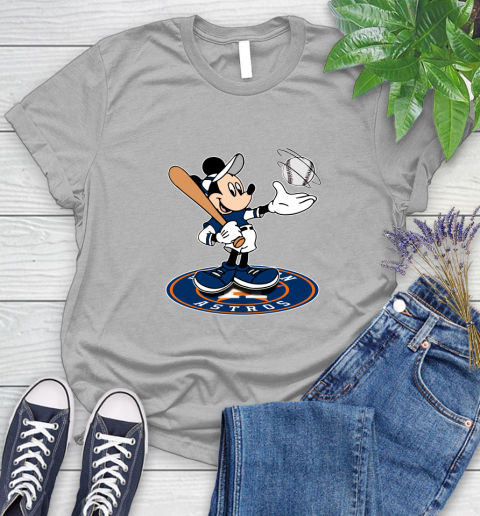 MLB Baseball Houston Astros Cheerful Mickey Disney Shirt Women's T-Shirt 5