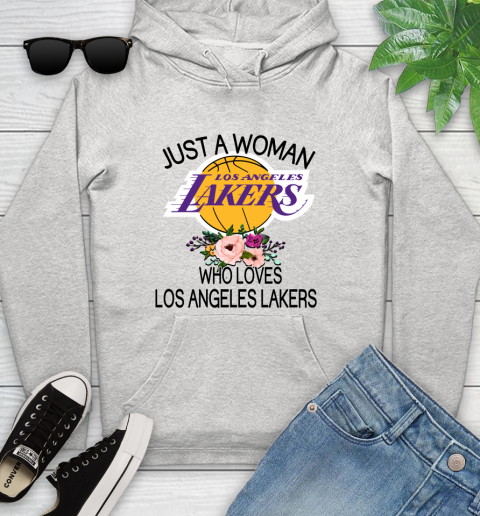 NBA Just A Woman Who Loves Los Angeles Lakers Basketball Sports Youth Hoodie