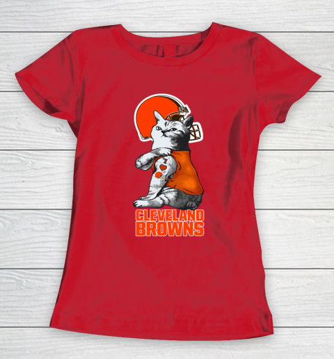 NFL Football My Cat Loves Cleveland Browns Women's T-Shirt 9