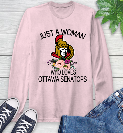 NHL Just A Woman Who Loves Ottawa Senators Hockey Sports Long Sleeve T-Shirt 8
