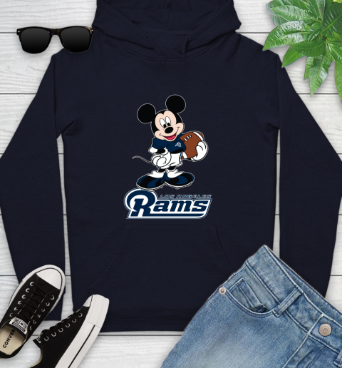 NFL Football Los Angeles Rams Cheerful Mickey Mouse Shirt Youth Hoodie 4