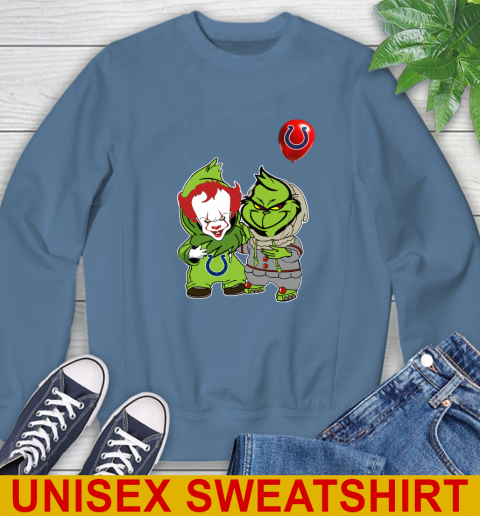 Indianapolis Colts Baby Pennywise Grinch Christmas NFL Football Sweatshirt 8