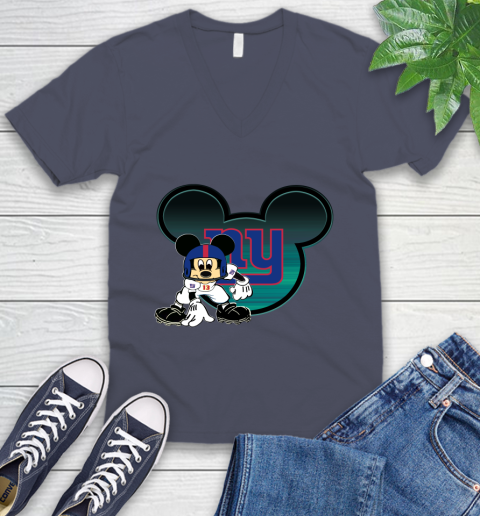 NFL New York Giants Mickey Mouse Disney Football T Shirt V-Neck T-Shirt 9