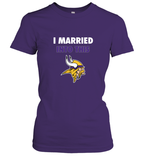 a6wu i married into this minnesota vikings football nfl ladies t shirt 20 front purple