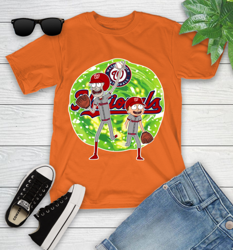 MLB Washington Nationals Rick And Morty Baseball Sports Youth T-Shirt 7