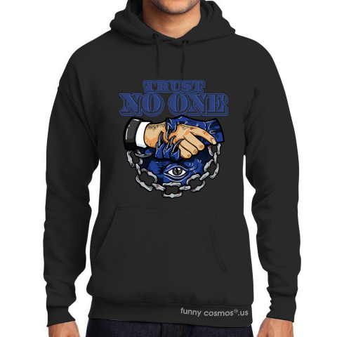 Royal Matching Sneaker Tshirt Trust No One Eye Blue and Black Jordan Tshirt