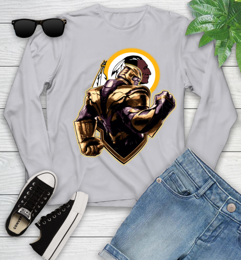 NFL Thanos Avengers Endgame Football Sports Washington Redskins Youth Long Sleeve 5