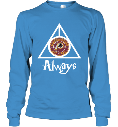 Always Love The Washington Redskins x Harry Potter Mashup NFL bkz8 always love the washington redskins x harry potter youth long sleeve 50 front sapphire