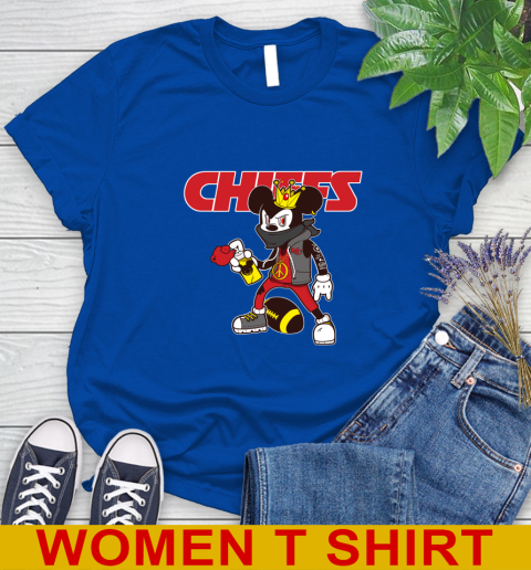 Kansas City Chiefs NFL Football Mickey Peace Sign Sports Women's T-Shirt 9