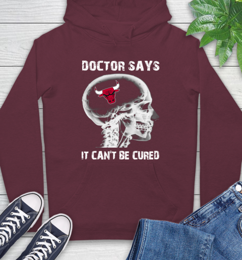 NBA Chicago Bulls Basketball Skull It Can't Be Cured Shirt Hoodie 6