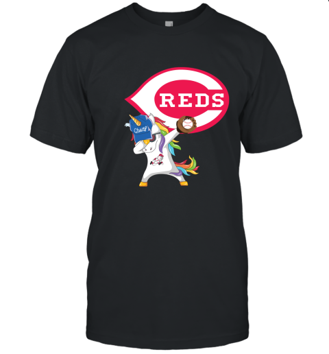 Hip Hop Dabbing Unicorn Flippin Love Cincinnati Reds Unisex Jersey Tee