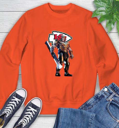 NFL Thanos Gauntlet Avengers Endgame Football Kansas City Chiefs Sweatshirt 4