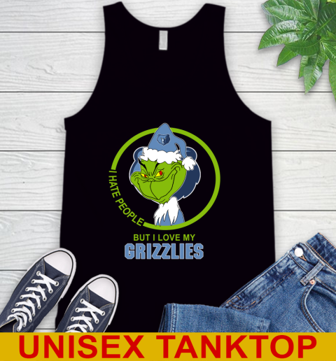 Memphis Grizzlies NBA Christmas Grinch I Hate People But I Love My Favorite Basketball Team Tank Top 2