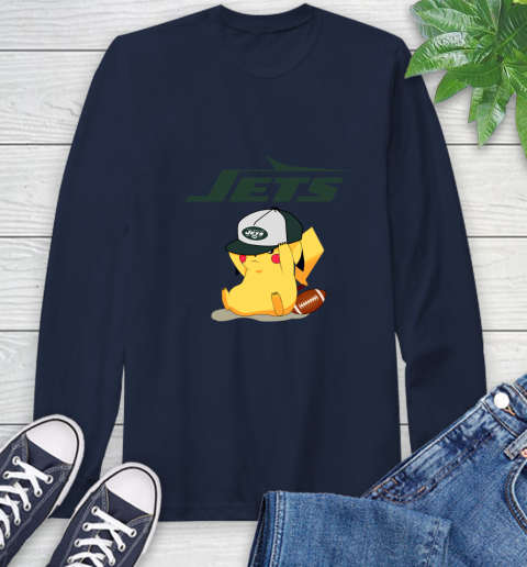 NFL Pikachu Football Sports New York Jets Long Sleeve T-Shirt 4