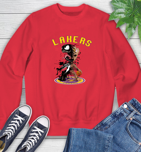 NBA Los Angeles Lakers Basketball Venom Groot Guardians Of The Galaxy Sweatshirt 10