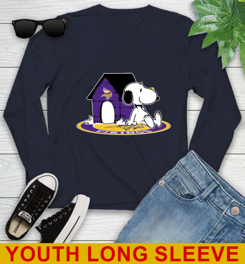 NFL Football Minnesota Vikings Snoopy The Peanuts Movie Shirt Youth Long Sleeve 3
