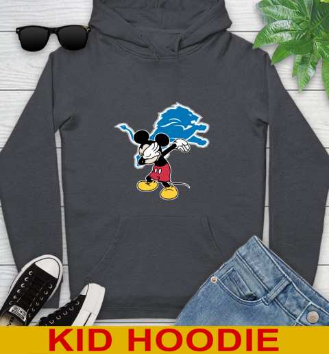 Detroit Lions NFL Football Dabbing Mickey Disney Sports Youth Hoodie 9