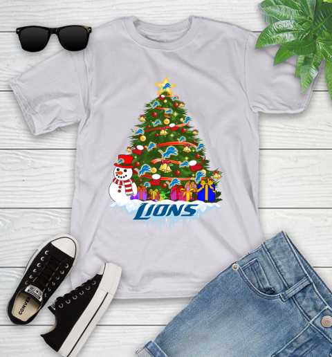 Detroit Lions Merry Christmas NFL Football Sports Youth T-Shirt 4