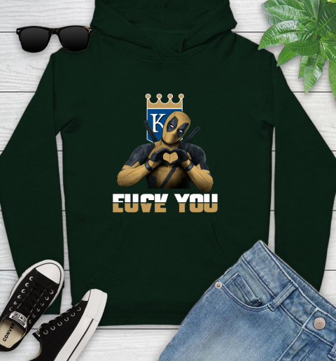 MLB Kansas City Royals Deadpool Love You Fuck You Baseball Sports Youth Hoodie 14