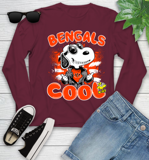 NFL Football Cincinnati Bengals Cool Snoopy Shirt Youth Long Sleeve 5