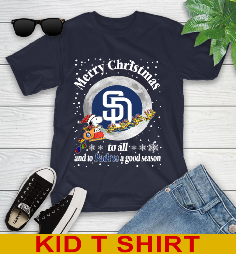San Diego Padres Merry Christmas To All And To Padres A Good Season MLB Baseball Sports Youth T-Shirt 2