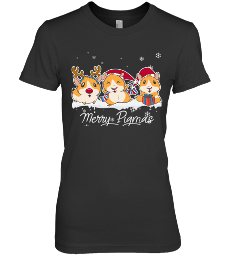 Merry Pigmas Funny Guinea Pig Christmas Premium Women's T-Shirt