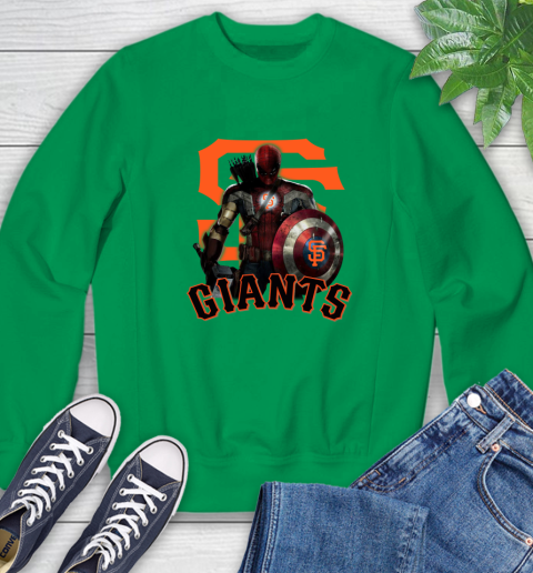 MLB Captain America Thor Spider Man Hawkeye Avengers Endgame Baseball San Francisco Giants Sweatshirt 6