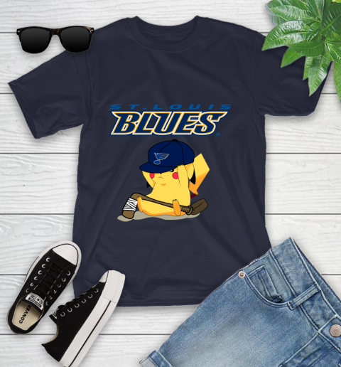 NHL Pikachu Hockey Sports St.Louis Blues Youth T-Shirt 3