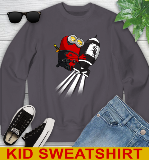 MLB Baseball Chicago White Sox Deadpool Minion Marvel Shirt Youth Sweatshirt 5